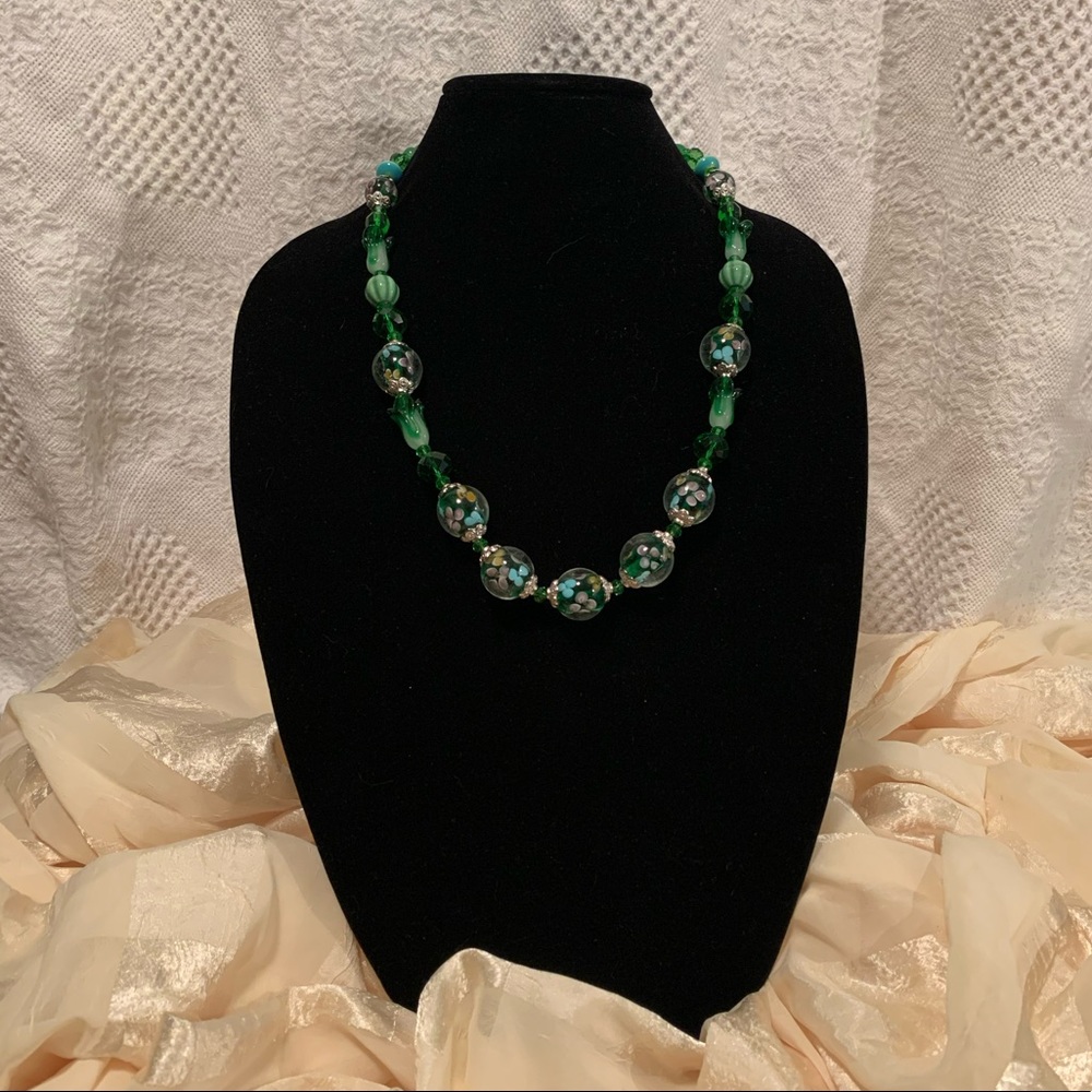 Green Murano Millefiori Necklace